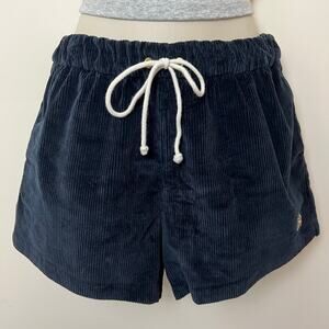 Tracksmith Navy Logo Corduroy Drawstring Retro Runners Shorts Medium